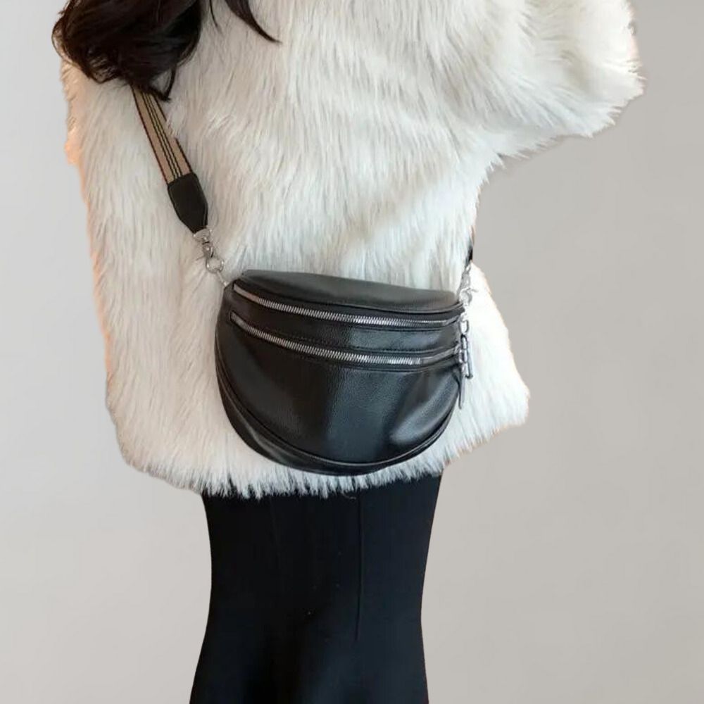 Crossbody Bag with Double Zipper