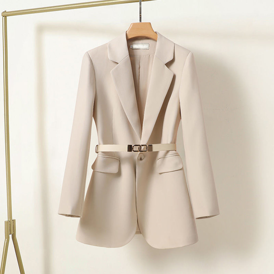 Elegant Long Blazer with Belt for Women