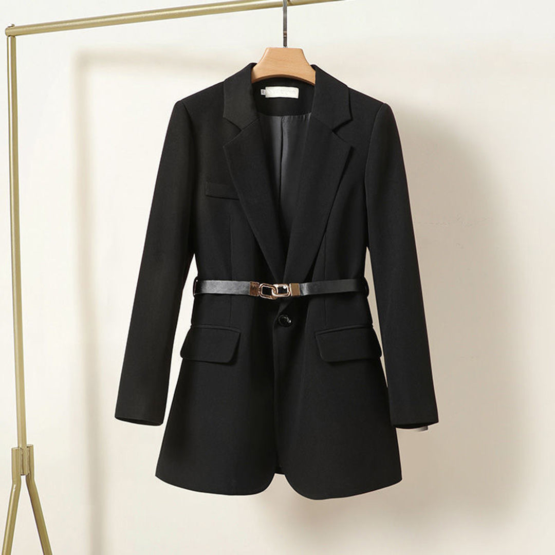 Elegant Long Blazer with Belt for Women