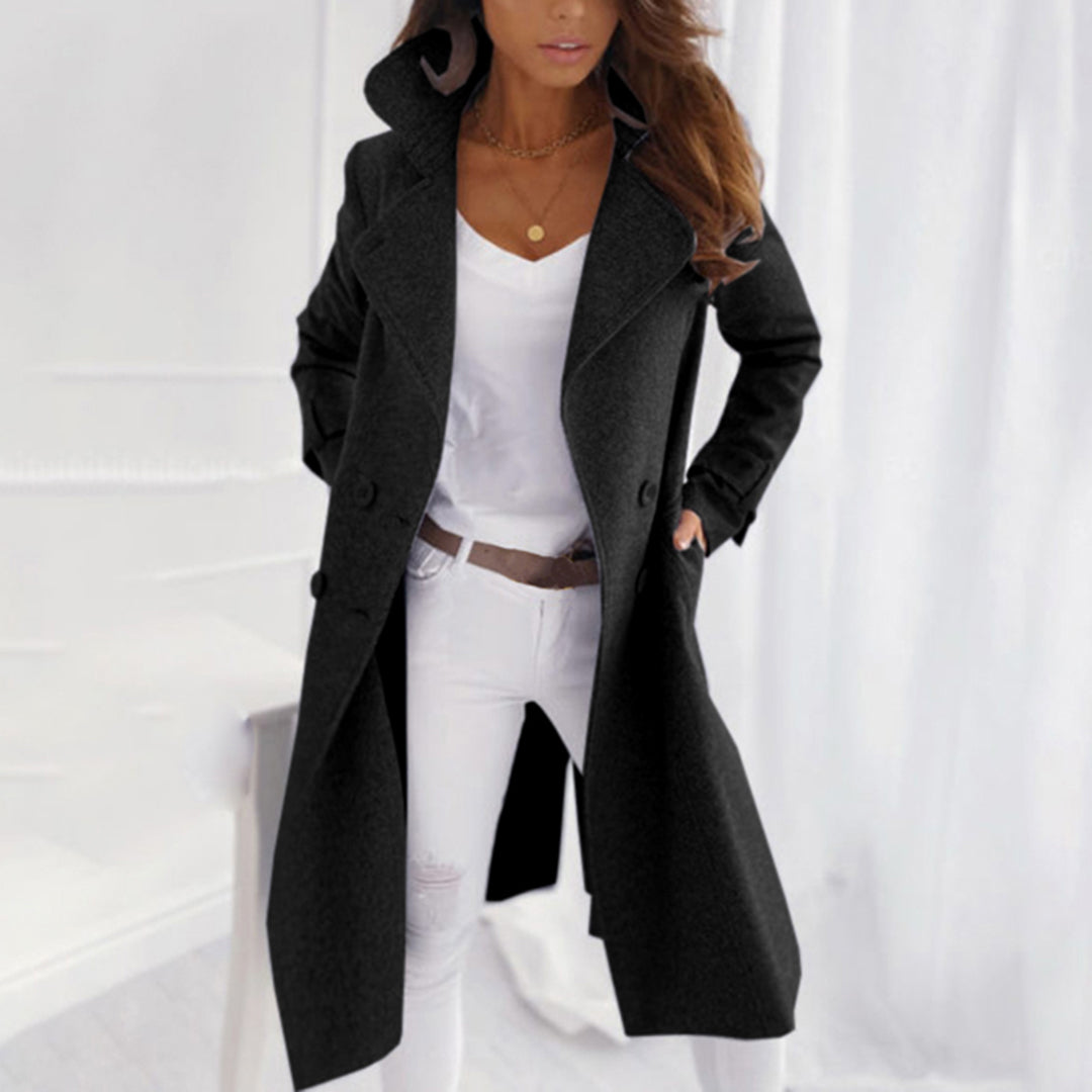 Long Stylish Buttoned Coat for Women